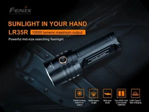 Fenix LR35R 10000 Lumens 500 meter Distance Type-C USB 21700 Recharge Flashlight - Picture 1 of 9