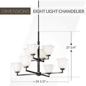 Brand New! Sea Gull Lighting Ellis Harper 8 Light Rubbed Bronze Chandelier ⚡️ - Picture 1 of 3