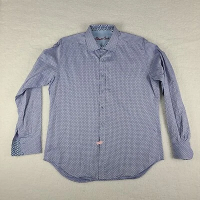 Robert Graham Dress Shirt Mens Medium Blue Purple Classic Fit Button Up - Image 1 of 4