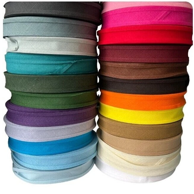 Cotton Bias Binding 25 mm Wide Trim Edging 1m,3m,5m,10m,25m - Image 1 of 4