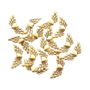 20 Premium Quality Tibetan Silver Angel Wings on a Heart - Antique Gold - 22mm - Picture 1 of 6