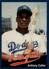 1991 Bakersfield Dodgers Cal League #20 Anthony Collier