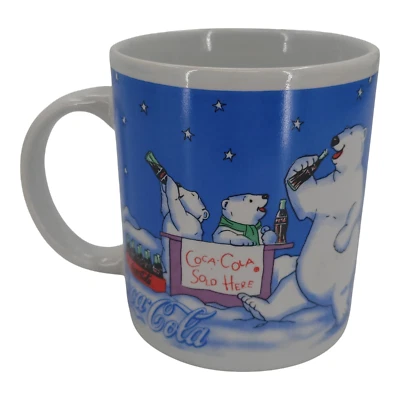 Vintage 1998 Gibson Coca Cola Polar Bear Coffee Mug Cup - Image 1 of 4