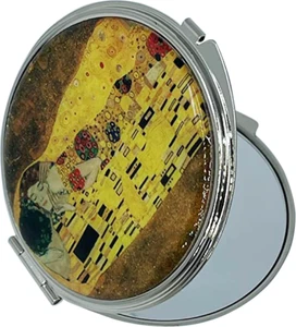 Portable Makeup Compact Pocket Mother of Pearl Mirror- Kiss - Picture 1 of 4