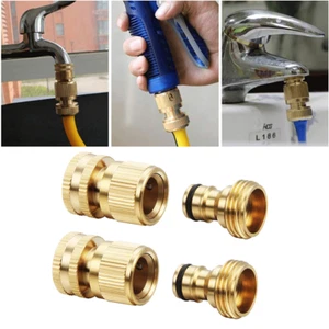 3/4" Gartenschlauch Schnellkupplung Wasserschlauch passend Messing Buchse Stecker - Bild 1 von 21