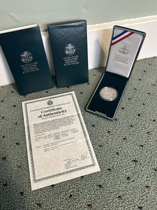 1990P US Eisenhower Centennial Silver Dollar Proof Coin w/ Box & COA - Picture 1 of 4
