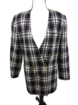 Blazer a Cuadros Worthington De Colección Para Mujer Talla 8 Traje Chaqueta Acentos Color Brillante Foto 1 de 4