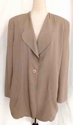 Blazer para mujer Giorgio Armani beige de gran tamaño espiga talla 48/14 nuevo sin etiquetas nuevo Foto 1 de 4