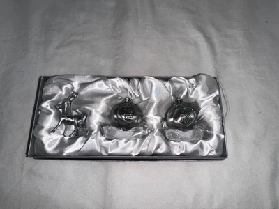 Lillian Rose Keepsake Pewter Tooth and Curl Box Fairytale Coach Horse 2x5 Inch - Image 1 of 4