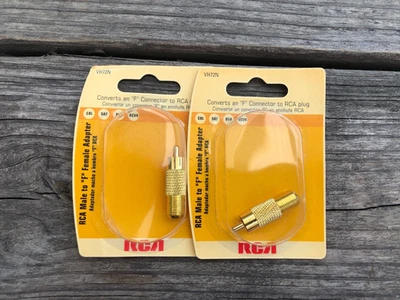 Lote de 2 adaptadores RCA macho a "F" hembra CBL SAT DVD RCVR Foto 1 de 2