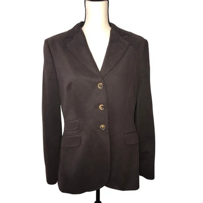 Blazer Brooks Brothers Mujer Talla 12 Marrón 3 Bolsillos Algodón Cepillado Chaqueta Italia Foto 1 de 4