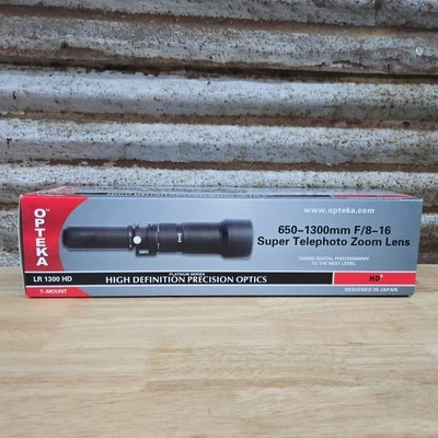 Opteka 650-1300mm F/8-16 Super Telephoto Zoom Lens HD Precision Optics T-Mount - Image 1 of 4