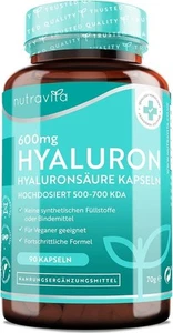 Hyaluronsäure Kapseln 600mg, hochdosiert, 500-700 kDa, 90 Kapseln, vegan - Bild 1 von 7