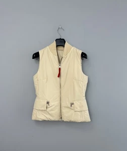 Vintage Women's Prada Vest Insulated Gilet Beige Full Zip Size M - Picture 1 of 14