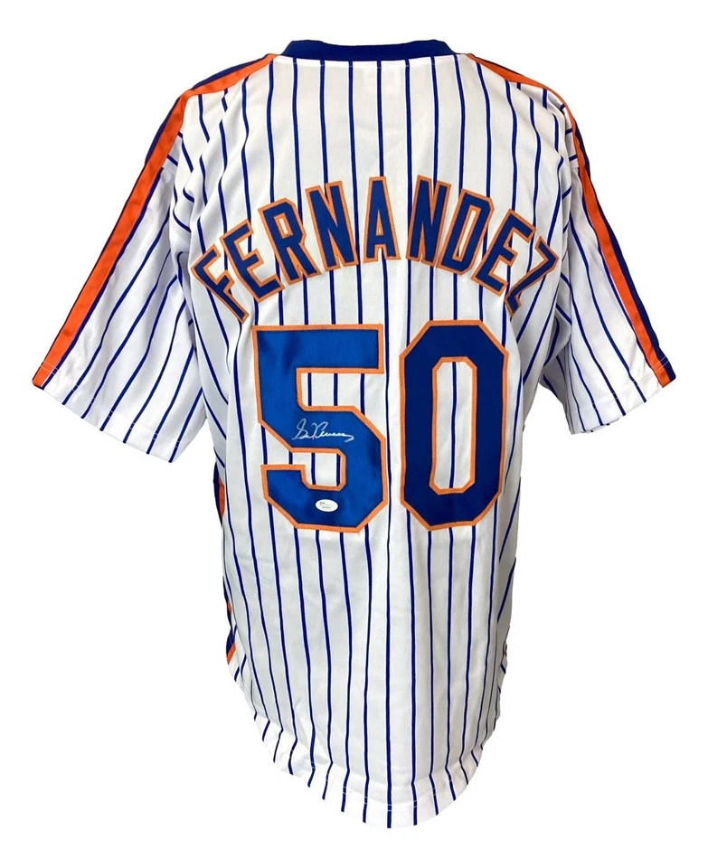Camiseta de béisbol blanca firmada por Sid Fernández en Nueva York JSA Foto 1 de 4