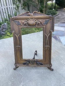 ANTIQUE MILITARY BRASS FRAME 1917 NO GLASS OR PHOTO - Picture 1 of 7