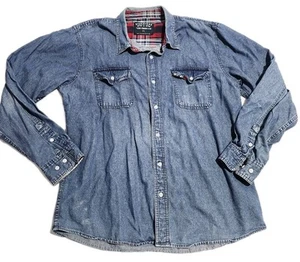 Levi Strauss Signature Denim Jeans Long Sleeve Button Up Shirt Size XL - Picture 1 of 7