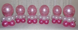 6 TISCH - GERADE VERHEIRATET - HOCHZEITSTAG - PINK - BALLONDISPLAY - TISCHMITTELSTÜCK - Bild 1 von 6
