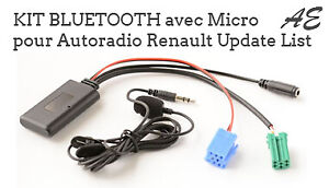 KIT BLUETOOTH adaptateur avec Micro pour autoradio d'origine Renault UPDATE LIST