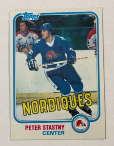 Tarjeta de hockey Topps 1981-82 #39 novato Peter Stastny Quebec Nordiques - Imagen 1 de 2