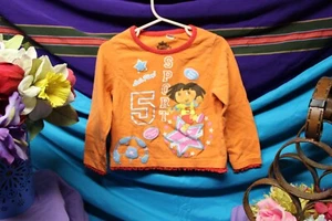 Nick Jr. Girl's Team Dora Orange T-Shirt Size 4T shirt top casual school movie - Picture 1 of 8