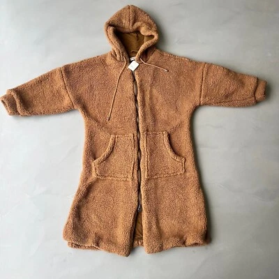 Free People Cassie Teddy Duster Coat. Brown. Medium. RRP £158  New with tags. - Image 1 of 4