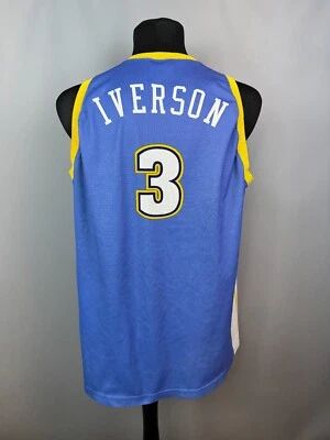 CAMISETA DE ALLEN IVERSON DENVER NUGGETS CAMISETA DE LA NBA CAMPEÓN DE BALONCESTO PARA HOMBRE TALLA 2XL Foto 1 de 4