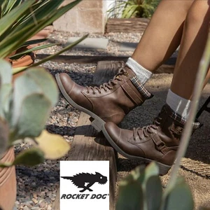 Ladies Womens Rocket Dog Thunder Military Biker Ankle Boot Shoe Black Brown Size - Picture 1 of 46