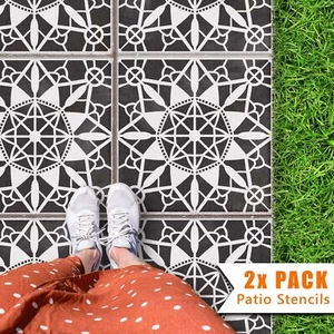 Patio Stencils for Square 45 and 60 Concrete Floor Garden Slabs - Macrame - Picture 1 of 5