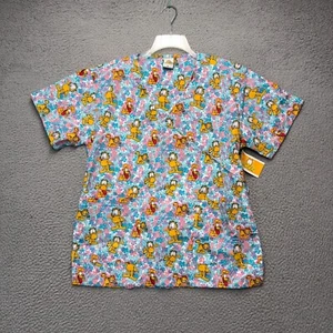 Garfield Scubs Top Shirt Womens Large Colorful Odie Nurse Medical NEW - Picture 1 of 9