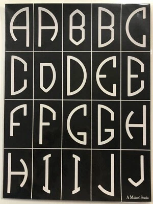 NEW Alphabet Monogram Mesh Adhesive Silkscreen Stencils 9x12 inch Reusable - Image 1 of 4