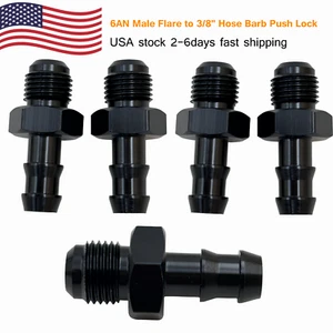 5PCS  Barb Fitting 6An An-6 Male To 3/8" OIL Fuel Hose Adapter AN6 3/8 Push Lock - Picture 1 of 16