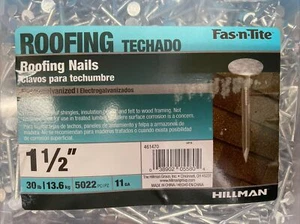 HILLMAN FASTENERS 461470 Electro-Galvanized Roofing Nails 1-1/2", White - Picture 1 of 1