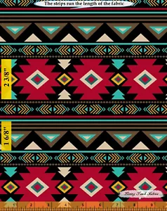 WHISTLER STUDIO, FOUR WINDS, 42878-X, SOUTHWEST STRIPE, FABRIC, PRICE @ 1/2 YD - Picture 1 of 1