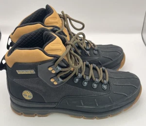 Timberland Men's Euro Hiker Black/Brown Hiking Boots Size 9 - Picture 1 of 6