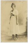 Vintage Pocztówka Fotografia 1919 RPPC MONTANA Sukienka przypadkowa Studio Pozowanie Zdjęcie