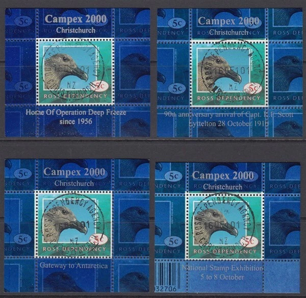 NEW ZEALAND 2000 ‘CANPEX ROSS M/S (x4) VFU (ID:97/RD097) - Image 1 of 1