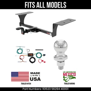 For 16-23 Nissan Maxima Trailer Hitch 4 Pin Wire 178" Ball Fits All Curt 2K Tow - Picture 1 of 20