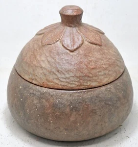 Antique Sand Stone Big Heavy Round Food Box Original Old Hand Carved - Picture 1 of 6
