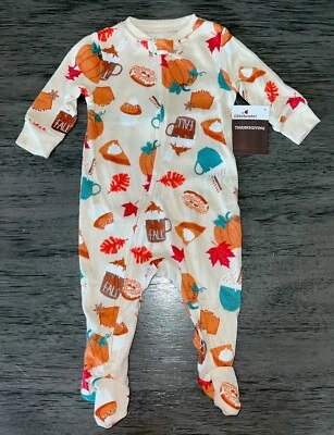 Otoño Acción de Gracias Bebé Durmiente Traje 0 3 6 9 Meses Nuevo con Etiquetas Pastel de Calabaza ¡Súper Suave! Foto 1 de 3
