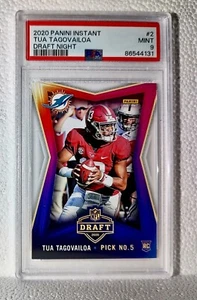 Tua Tagovailoa 2020 Panini NFL Instant Draft Night #2 Rookie Card PSA 9 Mint - Picture 1 of 4