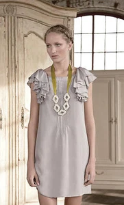  0 New Anthropologie Ruffle Sleeves Silk "Lovelace Manor Shift" Dress  - Picture 1 of 7