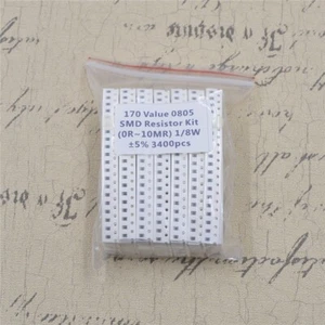 170 Value 0805 SMD Resistor Kit (0R~10MR) 1/8W 5% 3400pcs RoHS - Picture 1 of 4