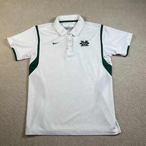 Marshall Thundering Herd Nike Dri Fit Tennis Polo Shirt Mens Size Medium White - Picture 1 of 13