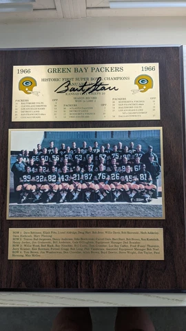 1966 Green Bay Packers Historic First Super Bowl Champions Plaque Cover