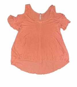 Top Free People Talla S Pequeño Naranja Hombro Frío Fluido Espalda Tejido Boho Hippie - Imagen 1 de 8