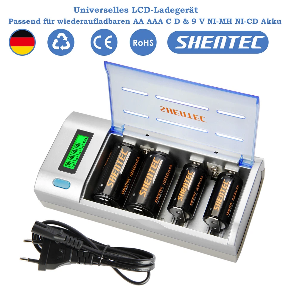 Universal Akku Ladegerät LCD Batterieladegerät für AA AAA SC C D 9V NI-MH NI-CD - Bild 1 von 4