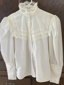 Gunne Sax Cream Colored Prairie Blouse Size S/M - Picture 1 of 9