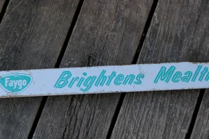 1950s era FAYGO SODA Old 32 inch Metal Door Push Sign * ORIGINAL NICE SHAPE - Picture 1 of 9