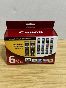 Authentic Canon PGI-225 Black & CLI-226 B/C/M/Y 6 Pack Brand New Sealed - Picture 1 of 5